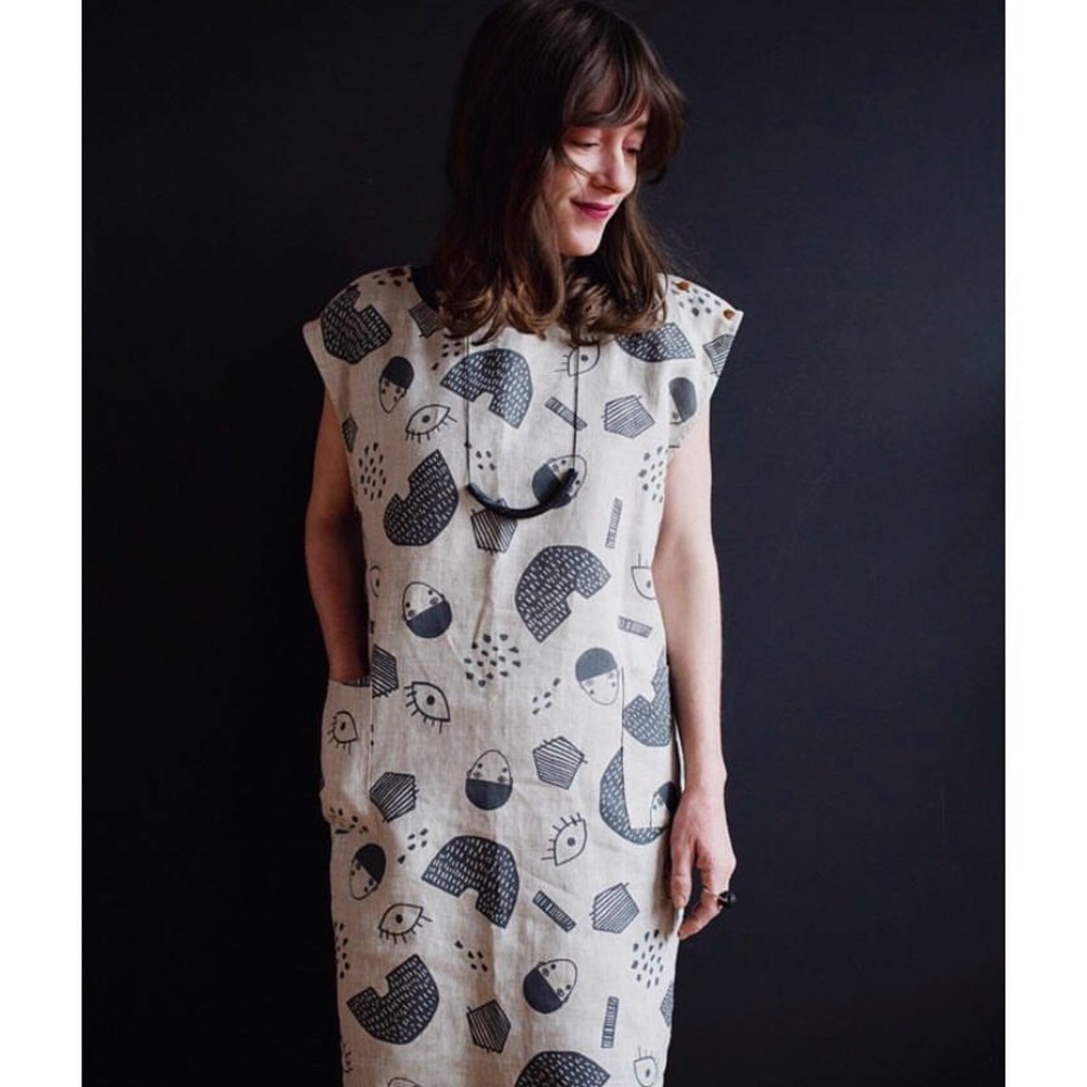 Atelier B Cartographie de Nous linen shift  Dress